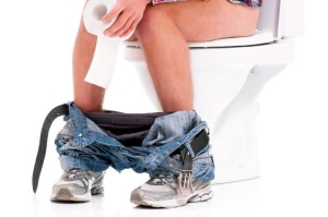 Man stuck sitting on the toilet. Could he have a food sensitivity? From Solving the IBS Puzzle.