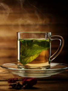 A cup of peppermint tea.