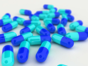 Rifaximin pills for IBS treatment.
