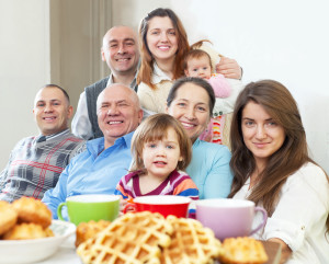 A happy family portrait with a spastic colon secret